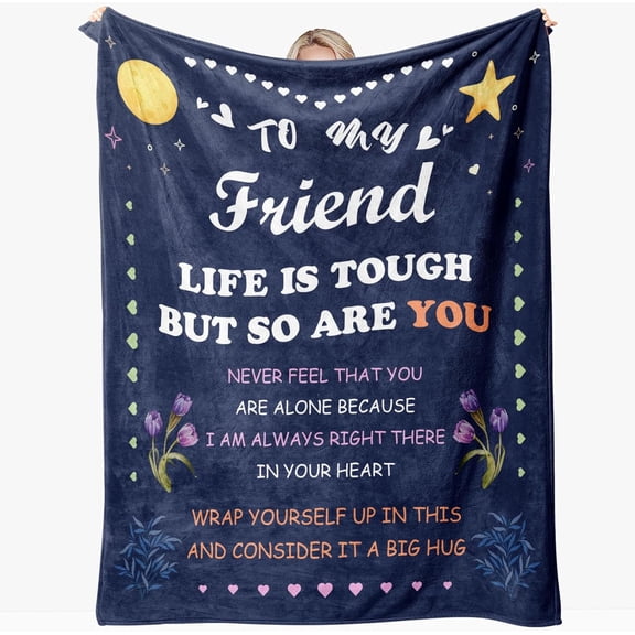 Best Friend Blanket, Friend Birthday Gifts for Women, Friendship Gifts for Women Besties BFF Soul Sister Coworker Gifts, Galentine''s Day Gifts for Friend, Blanket for My Friend, 50x60