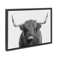 thumbnail image 2 of B&W Highland Cow No. 1 24 in x 18 in Framed Painting Canvas Art Print, by Kate and Laurel, 2 of 8