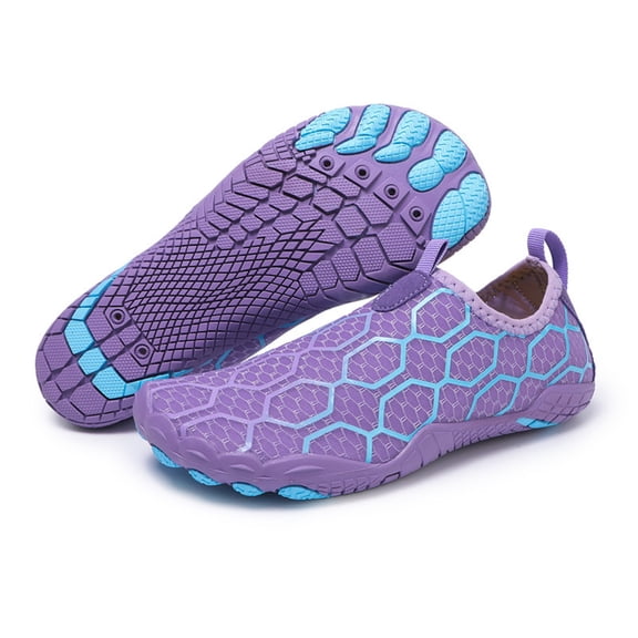 UDAUDU Water Shoes for Women & Men Swim Shoes Comfortable Barefoot Aqua Swim Socks Flexible Vacation Beach Shoes Quickly-Dry Non Slip Slip on 2026 Water Shoes Purple