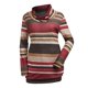 thumbnail image 1 of Camiseta Tipo Túnica a Rayas Cuello Chal Tamaño Plus Rosegal  Mangas largas de talla grande, 1 of 5