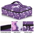 thumbnail image 2 of Iauyy Casserole Carrier for Hot Food Insulated Casserole Travel Carry Bag with Lid Food Warmer Bag for Party/Picnic,Purple Pattern, 2 of 7