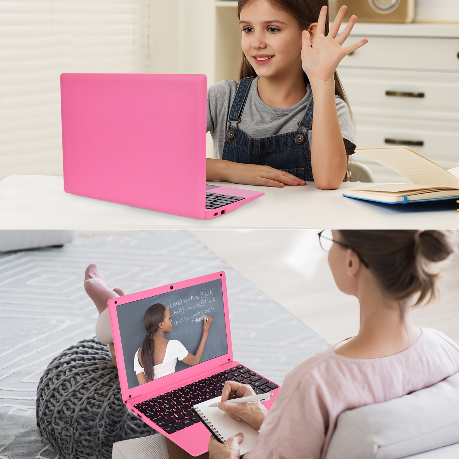 Mini 10.1inch Android 12 Laptop Computer, Portable Small Netbook with Allwinner A133 CPU Android 12 OS 2GB RAM 64GB EMMC HD IPS Screen 1280x800 Pixel 0.3MP Camera