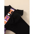 thumbnail image 5 of hirigin Baby Girls Halloween Romper Set, Long Sleeve Patchwork Pumpkin Print Bodysuit with Hairband, 5 of 9