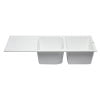 ALFI brand AB4620DI-W White 46" Double Bowl Granite Composite Kitchen Sink with Drainboard