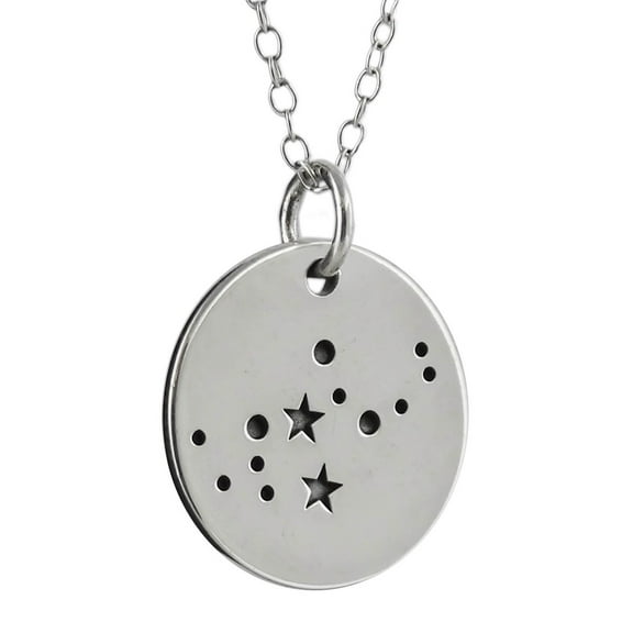 Sterling Silver Virgo Zodiac Constellation Pendant Necklace, 18" Chain