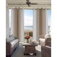 thumbnail image 4 of Khaki White Ombre Blackout Curtains 54 Inches Long for Bedroom, Modern Abstract Art Farmhouse Gradient Thermal Insulated Room Darkening Black Out Window Curtain Panels Grommet Drapes for Living Room, 4 of 8
