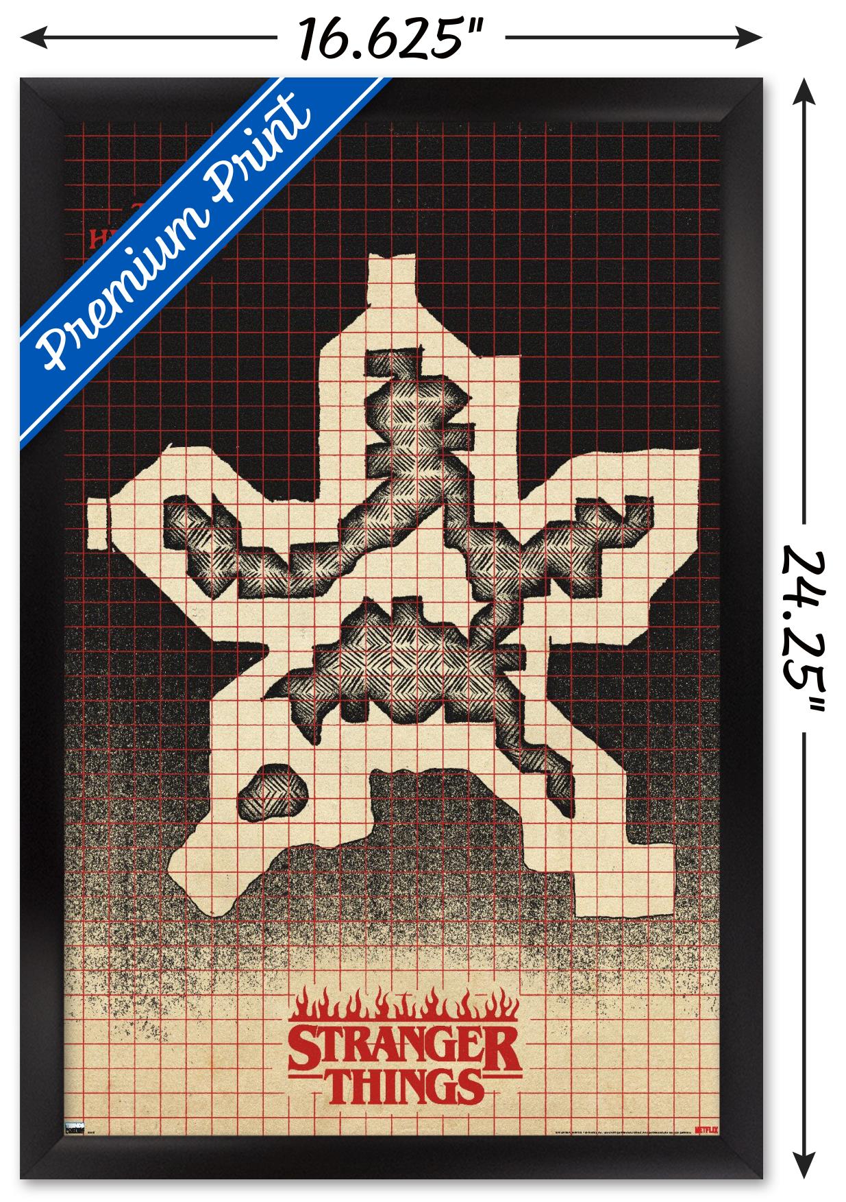 Netflix Stranger Things: Season 4 - Hellfire Club Map Wall Poster, 14.725" x 22.375" Framed