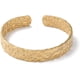 thumbnail image 2 of Brazalete abierto texturizado chapado en oro auténtico de 18 quilates, estilo bohemio, de acero inoxidable, hecho a mano, minimalista, para mujer., 2 of 3