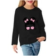 thumbnail image 2 of Fesfesfes Girls Sweatshirts Printed Sweatshirt Round Neck Pullover Girls Hoodie Kids Non Hooded Top Flower Tops, 2 of 6