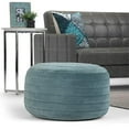 thumbnail image 2 of SIMPLIHOME Pouf Rond Boho Vivienne en Velours Turquoise, Repose-Pieds, Rembourré, pour le Salon, la Salle Familiale, 2 of 2