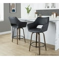 thumbnail image 2 of Mustang 26" Fixed-Height Counter Stool Set of 2 with Backs, Counter Height Chairs, Counter Height Stools Swivel, Swivel Counter Stools For Kitchen Island (Black Faux Leather), 2 of 6