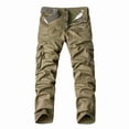 thumbnail image 2 of IROINNID Cargo Pants for Men Outdoor Cotton Cargo Pants Solid Relaxed Fit Casual Loose Pants with Multi-Pocket,Khaki, 2 of 9
