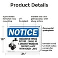 thumbnail image 2 of (2 Pack) Wash Your Hands Before Leaving In Compliance OSHA Notice Sign 24 Inch X 18 Inch Plastic Sign, Weather Resistant, UV Protected for Workplace, Business, and Construction Site,, 2 of 8
