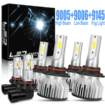 For 2003 2004 2005 Toyota 4Runner 9005 9006 9145 LED Headlight Bulbs High Low Beam Fog Light White 6000K 6pcs