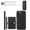 thumbnail image 5 of Allytech 2 in 1 Detachable Wallet Case for iPhone 15, [Support Wireless Charging] [4 Card Slots & 2 Cash Pocket], Retro PU Leather Magnetic Closure Shockproof Anti-Drop Slim Case, Black, 5 of 8