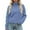 Blue, variant on Women's Lazy Style Loose Short Long-sleeved Cable Knit Sweater for Fall and Winter, Cozy and Comfortable, Perfect for Relaxing,Blue,Size S