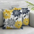 thumbnail image 3 of Creowell Dahlia Pillow Covers  Elegant Floral Throw Pillows Yellow and Gray Pillows Cushion Cover Farmhouse Outdoor Decoration for Couch Sofa Patio Bedroom Livingroom, 3 of 5