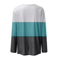 thumbnail image 6 of Topvent Women's Loose Casual Leisure Long Sleeve Round Neck Collar Patchwork T-Shirt Top, 6 of 6