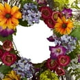 Nearly Natural 24" Spring Garden Artificial Flower Wreath with Twig Base, Multicolor - image 2 of 6
