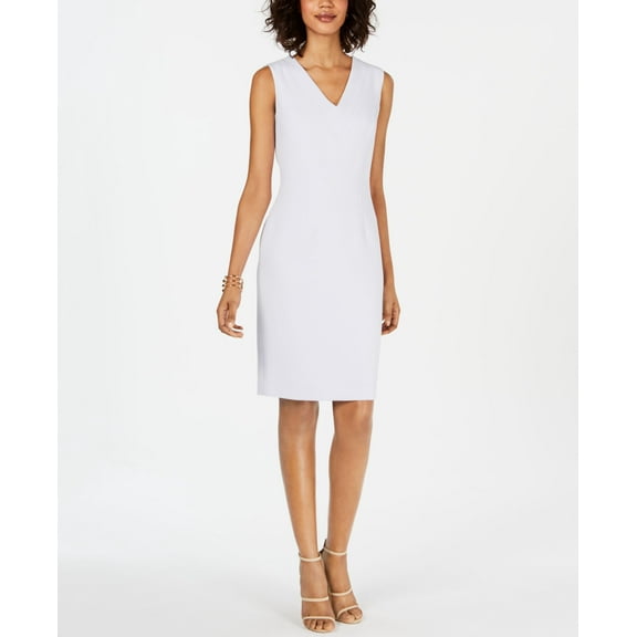 Nine West V Neck Sleeveless Sheath Dress Ice Violet 12