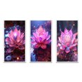 thumbnail image 2 of Designart "Radiant Pink Lotus Blossoming II" Lotus Framed Wall Art Set Of 3 - Pink Modern Frame Gallery Set For Office Decor, 2 of 6