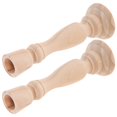 thumbnail image 5 of 2pcs Rustic Wood Candle Holders Wooden Taper Stand Decorative Desktop Candlesticks, 5 of 5