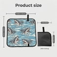 thumbnail image 3 of Sea Sharks Waves Vintage Shark Foldable Seat Cushion for Bleachers, Stadium Seats, Camping & Outdoor Events, Portable Lightweight Pad with Carabiner, 3 of 6