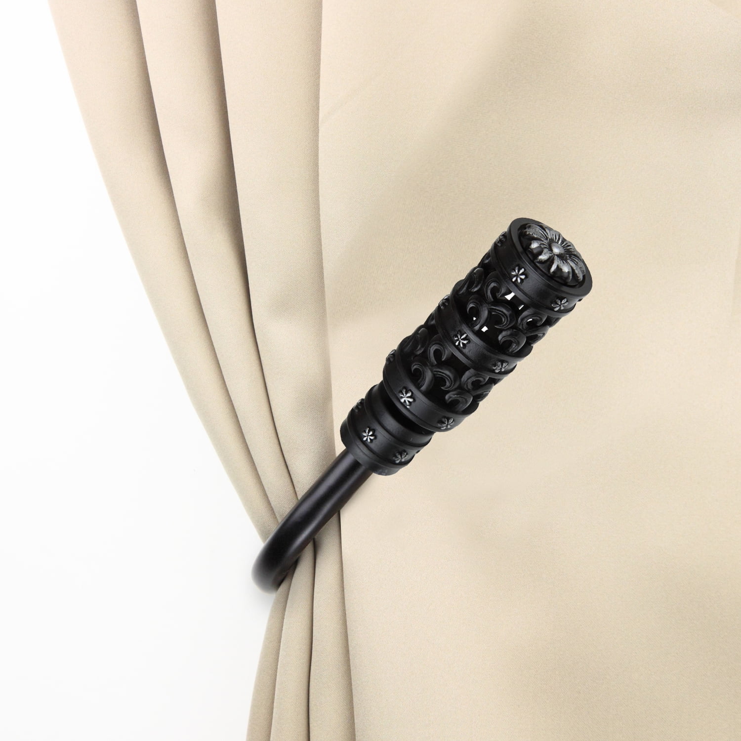 Rocco Curtain Holdback Pair in Black