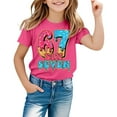thumbnail image 2 of 67 Six Seven Letter T-Shirts For Kids T-Shirts Casual Fashionable Letter Print Short Sleeve T Shirt For Girls Daily Wear Top With Round Neck Design For Play And School Outfits Hot Pink 90(1-2 Years), 2 of 6