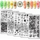 thumbnail image 1 of Juego de 5 placas para estampar uñas con diseños de plantas, flores, hojas, frutas y corazones. Plantillas mixtas de acero inoxidable para decoración de uñas., 1 of 7