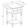 thumbnail image 2 of Shiloh Single Drawer End Table with Shelf and Dropleaf Top, Black, 2 of 3