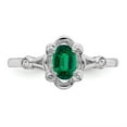 thumbnail image 3 of Sterling Silver Rhodium-plated Created Emerald & Diam. Ring QBR21MAY, 3 of 4