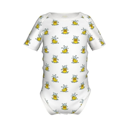 

Adobk Rubber Duck Showe Print Baby Climbing Clothes Jumpsuit Rompers Classic Rompers Child Short sleeve Bodysuits-9M