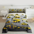 thumbnail image 2 of Manfei Equipped Truck Bedding Comforter Set,Excavator Crane Car Twin Comforter Sets,Yellow Gray Bedding Set For Boys Teens,Ultra Soft Home Decor Reversible,2pcs, 2 of 8