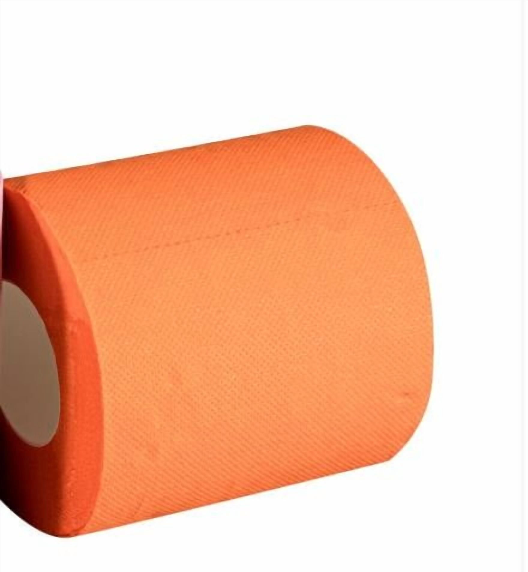 Qyaukm 8-Roll Colored Novelty Toilet Paper | Soft Wood Pulp Material (Sustainable), 4X4 Inch Size, Multicolor (Orange/Red/Blue/Green) for Decoration, Fits Home/Camping/Travel/Parties