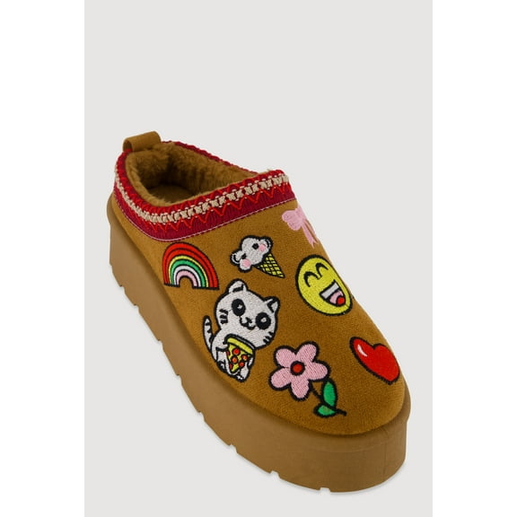 Women's Embroidered Graphic Platform Clogs
