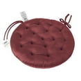 thumbnail image 1 of My Infinity Store 16" Plush Round Tufted Chair Pad/Cushions Tie-Backs (Maroon,4 Piece), 1 of 3