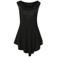 thumbnail image 4 of Xuanfei Women Floral Lace Crochet Sleeveless Tunic Irregular Hem Blouse, 4 of 5
