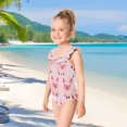 thumbnail image 5 of Girls Ruffle One Piece Swimsuit, Stretchy Fabric for Beach & Pool Activities Cute Pig, 5 of 8