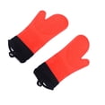 thumbnail image 1 of Guantes de silicona para horno, forro de algodón acolchado, Guantes antideslizantes con aislamiento térmico para microondas 1 par Kearding JJ16029-01, 1 of 7
