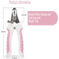 thumbnail image 2 of Cortaúñas para perros y gatos, cortaúñas para perros, con cierre de seguridad y lima de uñas, ideal para razas medianas y grandes, tijeras también para gatos, conejos, roedores (rosa) JFHHH pequeña, 2 of 3
