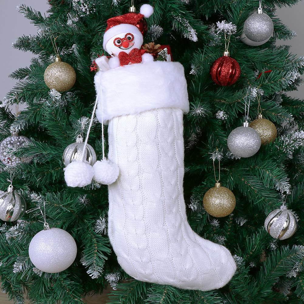 Details about   Christmas Xmas Stockings Cable Knit Large Decorations Size Knitted Stocking 