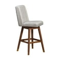 thumbnail image 2 of Rico 30 Inch Swivel Barstool Wingback Chair, Beige Fabric, Brown Wood Legs, 2 of 5