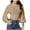Khaki, variant on Women's Cropped Turtleneck Sweater Lantern Long Sleeve Knit Fashion Pullover Fall Sweaters Crop Top Jumper