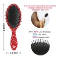 thumbnail image 6 of Red Christmas Tree Pattern Hair Brush,Girls Detangling Hair Brush,Glide Through Tangles with Ease for Wet & Dry Hair,8.8"X2.8", 6 of 7