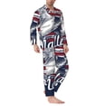 thumbnail image 2 of Balery Mallard Duck With American Flag Pijama para Hombre de Dos Piezas con Manga Larga, Conjunto de Dormir y Descanso Suave con Bolsillos-Large, 2 of 7