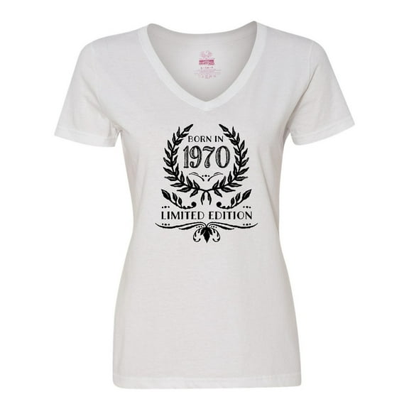 Inktastic Born in 1970 Limited Edition Women's V-Neck T-Shirt