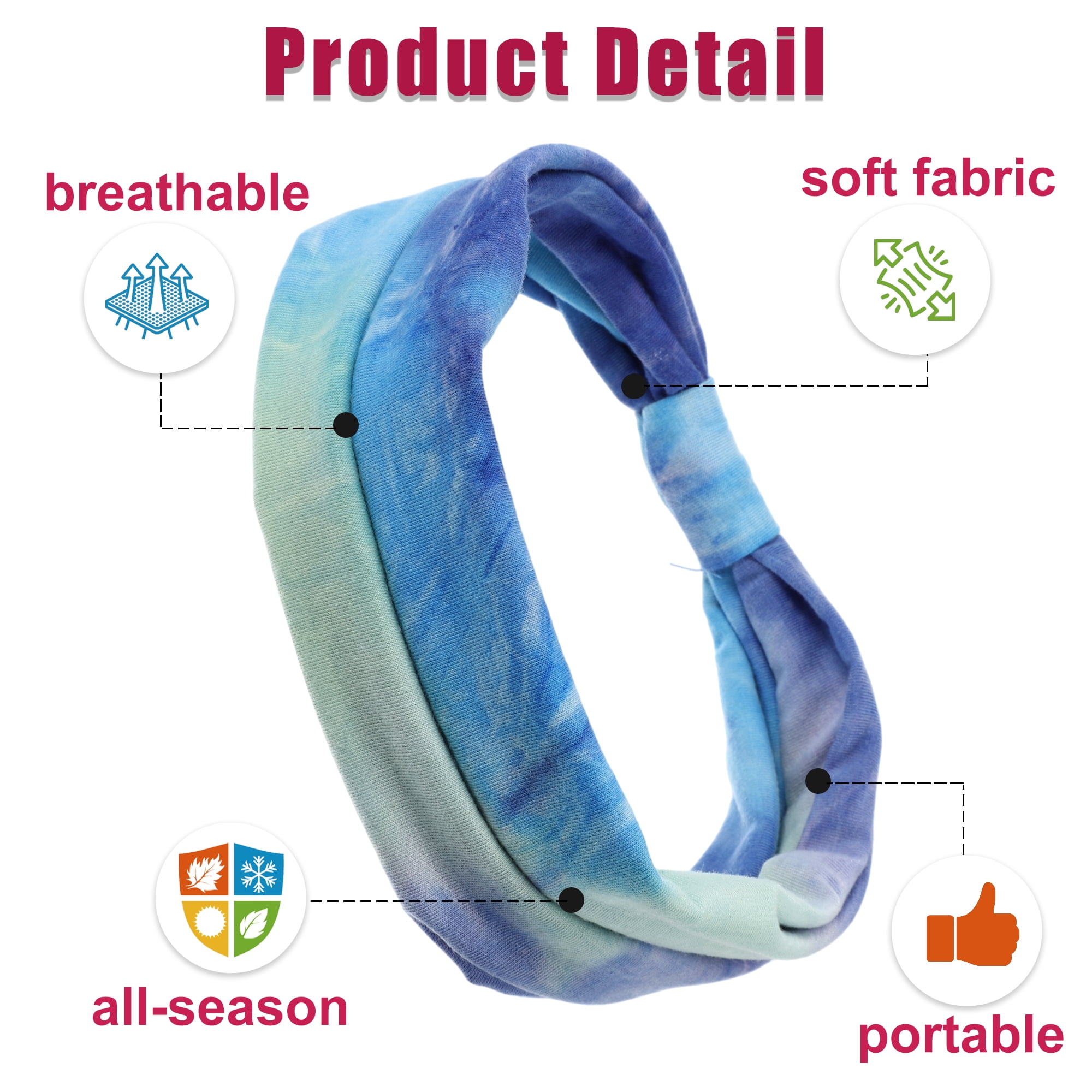 Unique Bargains 12pcs Wide Headbands, Twisted Knot Elastic Non-Slip Headbands for Women