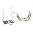 thumbnail image 2 of 12 Pcs Pet Bird Toys Hanging Parrot Swing Bell Bridge Ladder Toys for Parrot Colorful Combination Toy Set Bird Cage Accessories, 2 of 5