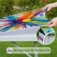 thumbnail image 6 of Colorful Double Burst Paint Pattern Square Fitted Tablecloth with Elastic Edge,Square Table Cover,Washable Elastic Table Cover for Home Kitchen Party Decor 34"x34", 6 of 6